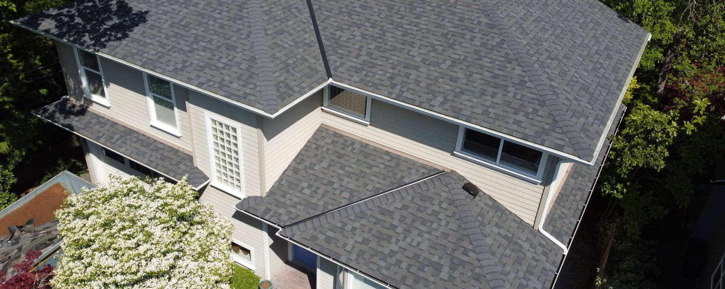 Asphalt shingle roof replacement by McGuire Roofing in Victoria BC
