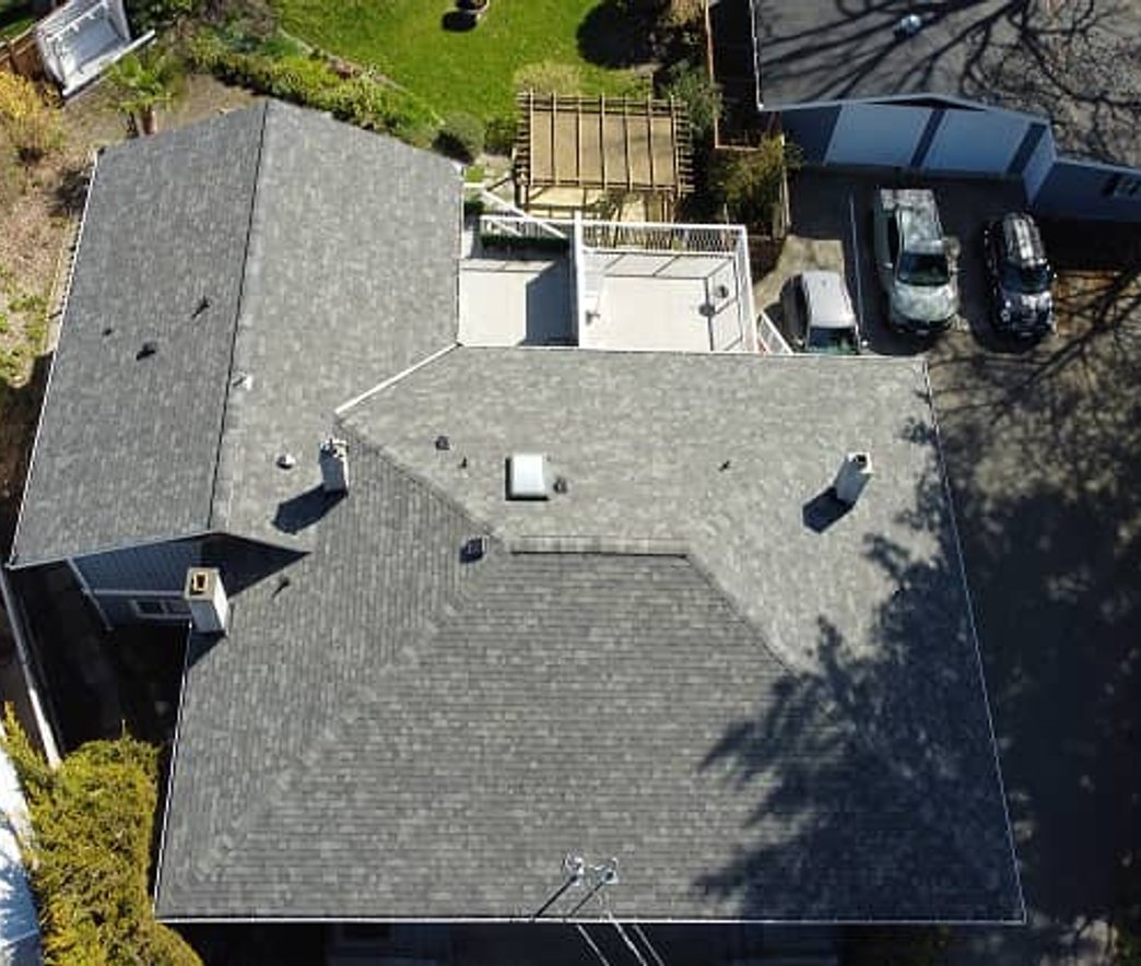 McGuire Roofing asphalt shingle installation on a Victoria home